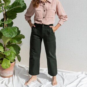 TWOTHIRDS very Rudy Jude organic cotton dark khaki green heavy twill pants, 34/2